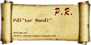 Péter René névjegykártya